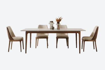 Basic Solid Wood Dining Set with Sidetable