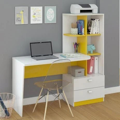 Bau Solid Wood Designer Desk with Drawer