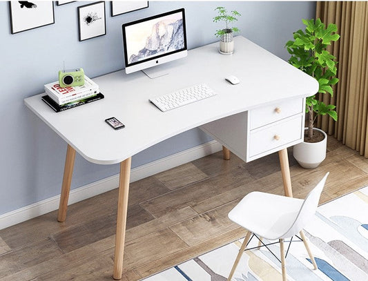 Classic MDF Laminate Desk with Beech Wood Legs